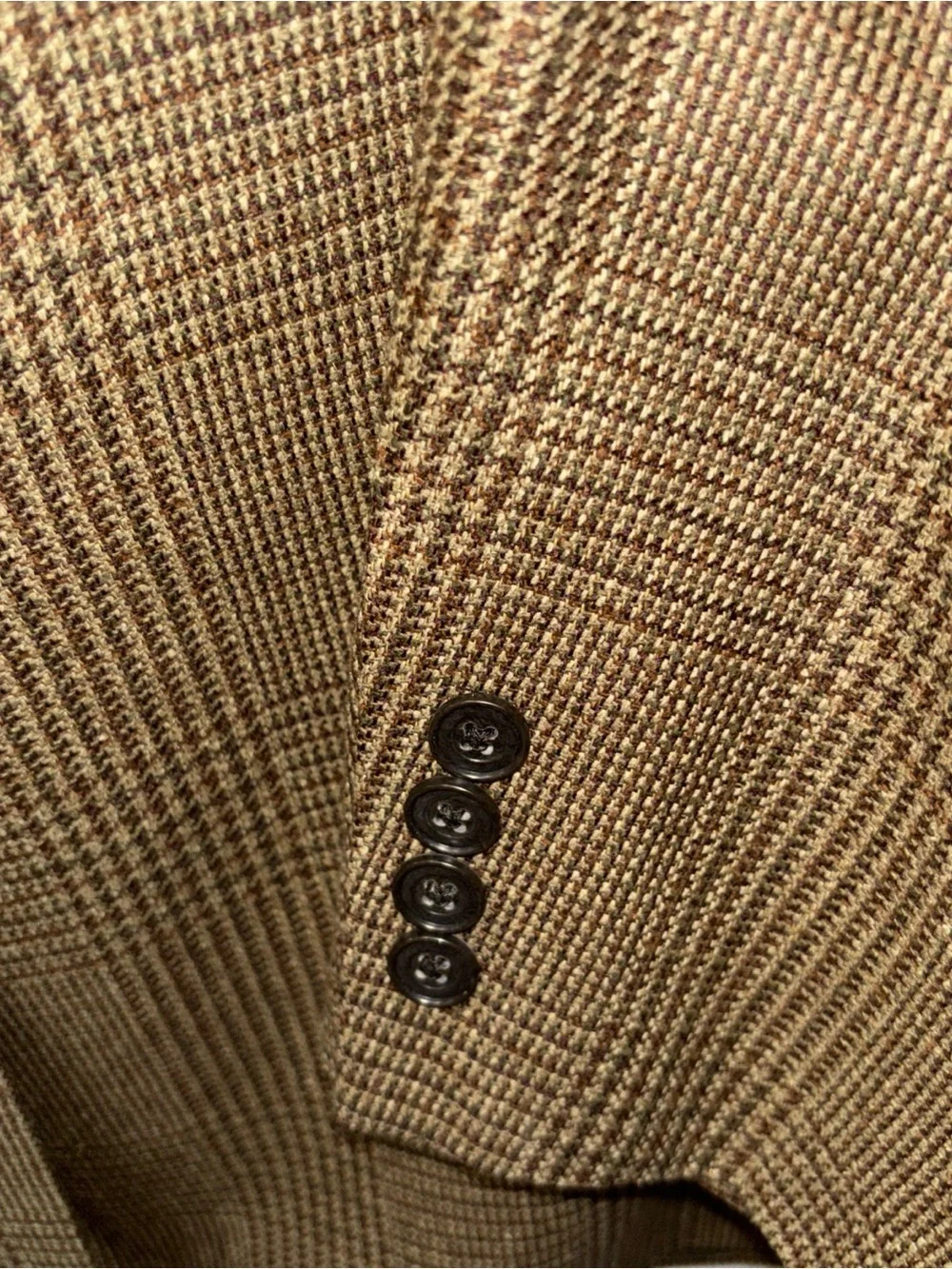 Club Room Men's 42R Silk Wool Sport Coat Pantex Brown Glen Plaid